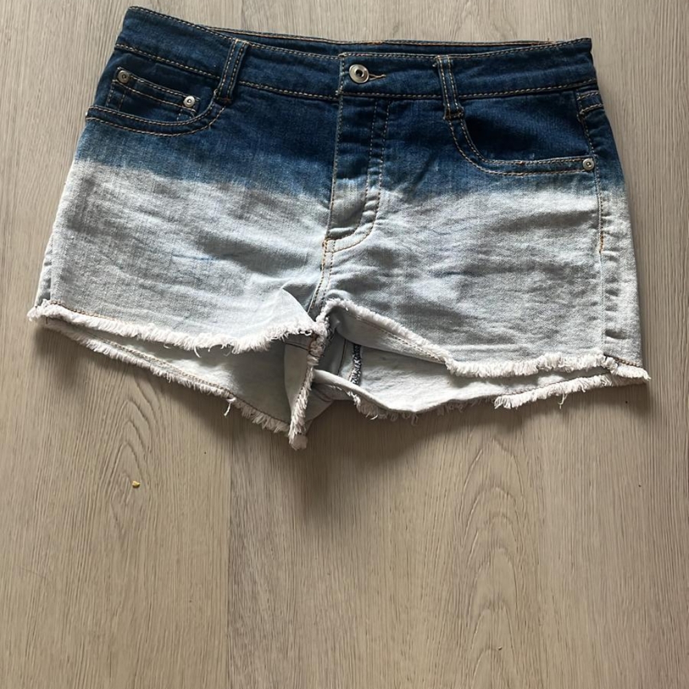 Blue ombre denim jean shorts forever 21